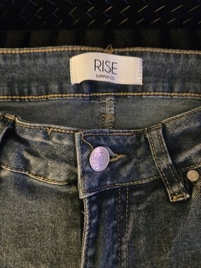 RISE Low Rise Flared Bell Bottom Denim Jeans Medium Wash Juniors Size 7 NWOT